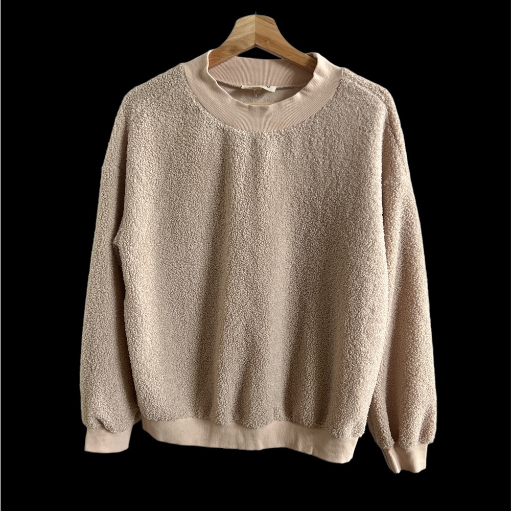 VICI tan/beige sweater with cuffed sleeves and waist line size small